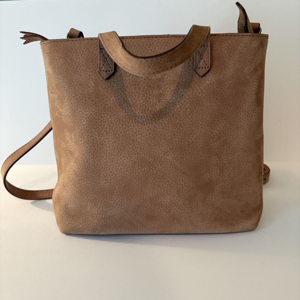 Madewell The Zip-Top Transport Crossbody Bag Nubuck Leather Everyday Purse Brown - Picture 2 of 16
